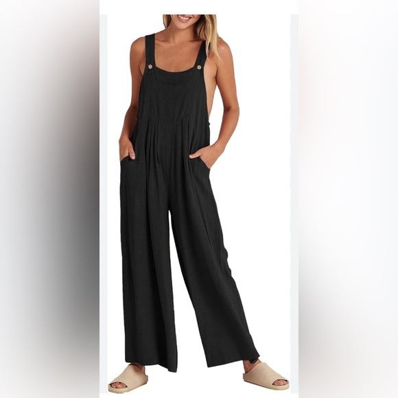 Pants - Black Jumpsuit Wide Leg Size S